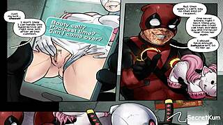 Ass-fucking and anal adventures through interdimensional portals in Deadpool: Comic Book Futanari