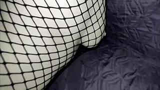 My wife in stockings and lingerie gets her ass fucked hard