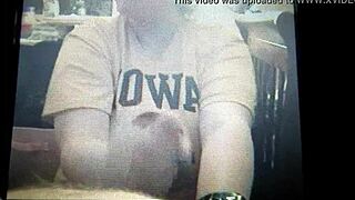 My BBW wife gives blowjob and gets cumshot at home.