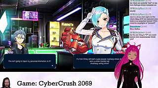 vtuber lewdneko plays cybercrush 2069 part 1 big tits anime hentai