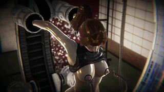 Jessie Rasberry rides sex machine in 3D