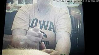 My BBW wife gives blowjob and gets cumshot at home.