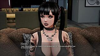 In pale carnations part 4, lesbian characters do blowbang with bondage