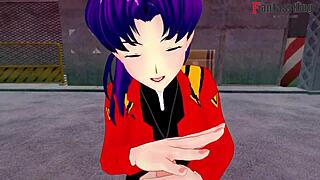 I enjoy Misato Katsuragi's blowjob and boobs in Evangelion