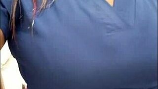 Latina nurse looks sexy while working night shifts