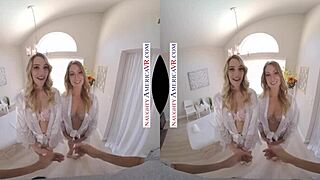 Kenna James And Veronica Weston Share VR Experience With Two Chicks At Once