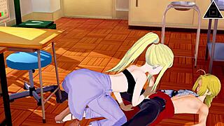 Koikatsu anime handjob with Edward and Winry uncensored