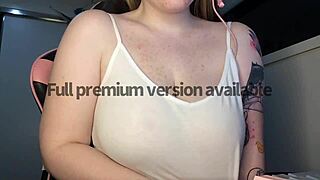 tight white singlet hugging massive boobs for preview