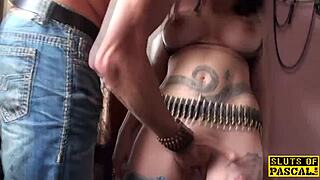 Rough facial in anal sex British submissive