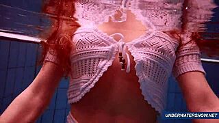 Polish Marketa’s sensual display of the poolside nudity