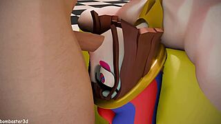 Poor Pomni was taken in two holes and covered in cum