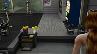 Playing threesome and fucking the bukkake in sims4 game