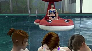 Playing threesome and fucking the bukkake in sims4 game