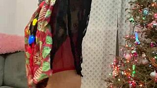 Look At Anna Maria's Big Tits In Red Lingerie For Christmas!