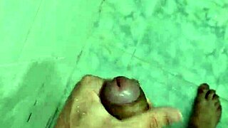 Chubby twink jerks off in shower!