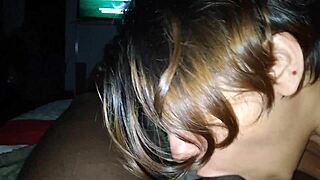 BBW sits on huge black cock in POV