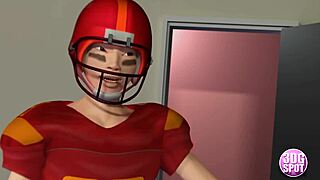 i ride star quarterback cock in locker room 3d cartoon