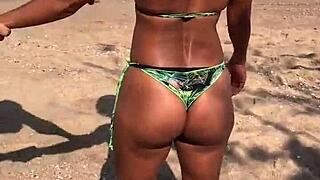 Wife Films Hot Lesbian Bent Over On Public Beach