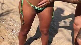 Wife Films Hot Lesbian Bent Over On Public Beach