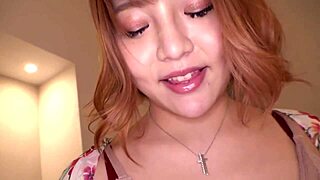 Asian cutie rides cowgirl swallowing cumshot homemade