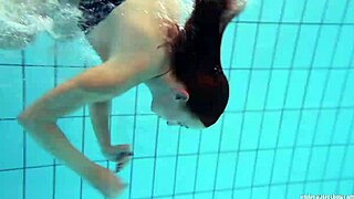 i watch redheaded katrin strip underwater in the pool