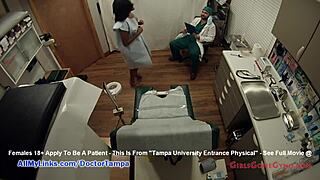 College admission requires a secret gynecological examination for Black beauty Tori Sanchez