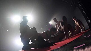 Porn stars engage in gay orgy at night club