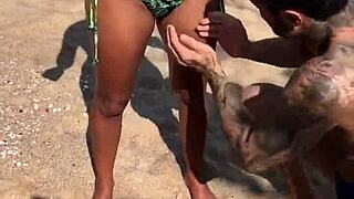 Wife Films Hot Lesbian Bent Over On Public Beach