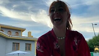 Big Titted Latina Sucks Me In The Pool While Our Friend Watches