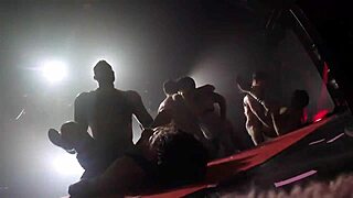 Porn stars engage in gay orgy at night club