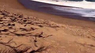 Wife Films Hot Lesbian Bent Over On Public Beach