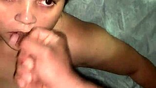 The sexy brunette reaches orgasm while taking cum in her mouth