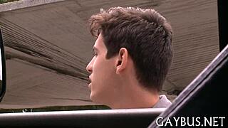 Pleasuring blowjob with gay bareback sucking