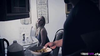 Intriguing homeless teen tracks kind family man for unexpected hardcore action
