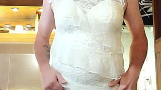 Shemale models new panties, showing big tits!