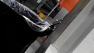 Bold Flashing To Mature Lady At Laundry Mat