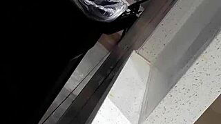 Bold Flashing To Mature Lady At Laundry Mat