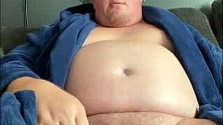 Daddy's cock slips out of his robe while we chat 😏