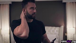 Intriguing homeless teen tracks kind family man for unexpected hardcore action