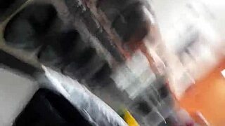 Bold Flashing To Mature Lady At Laundry Mat