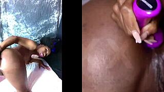 goddess luxxx28 sneak peeks pussy spread playing with sexy ass toys ebony babe playing with her black and pink pussy