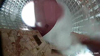 christy mack bathes, showing big tits