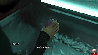 Bold redhead MILF in lingerie shows big tits in 3D game Golden Mean episode 4