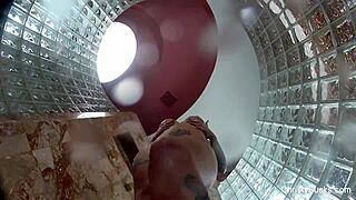 christy mack bathes, showing big tits