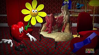 busty blonde milf masturbates with big dildo before sharing two cocks with brunette babe until facial