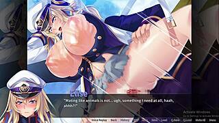 Pirate-booty Elise H faces a bukkake buccaneer in a game of spanking and bondage.