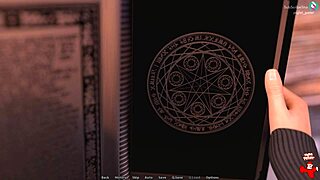 Bold redhead MILF in lingerie shows big tits in 3D game Golden Mean episode 4