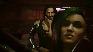 Judy and Johnny Silverhand off camera undertake sensual encounter