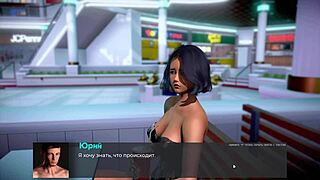 Tits are out in 3D cartoon game of Japanese anime babes getting naughty