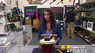 Pawnee babe Kitty Catherine gets fucked in the back office